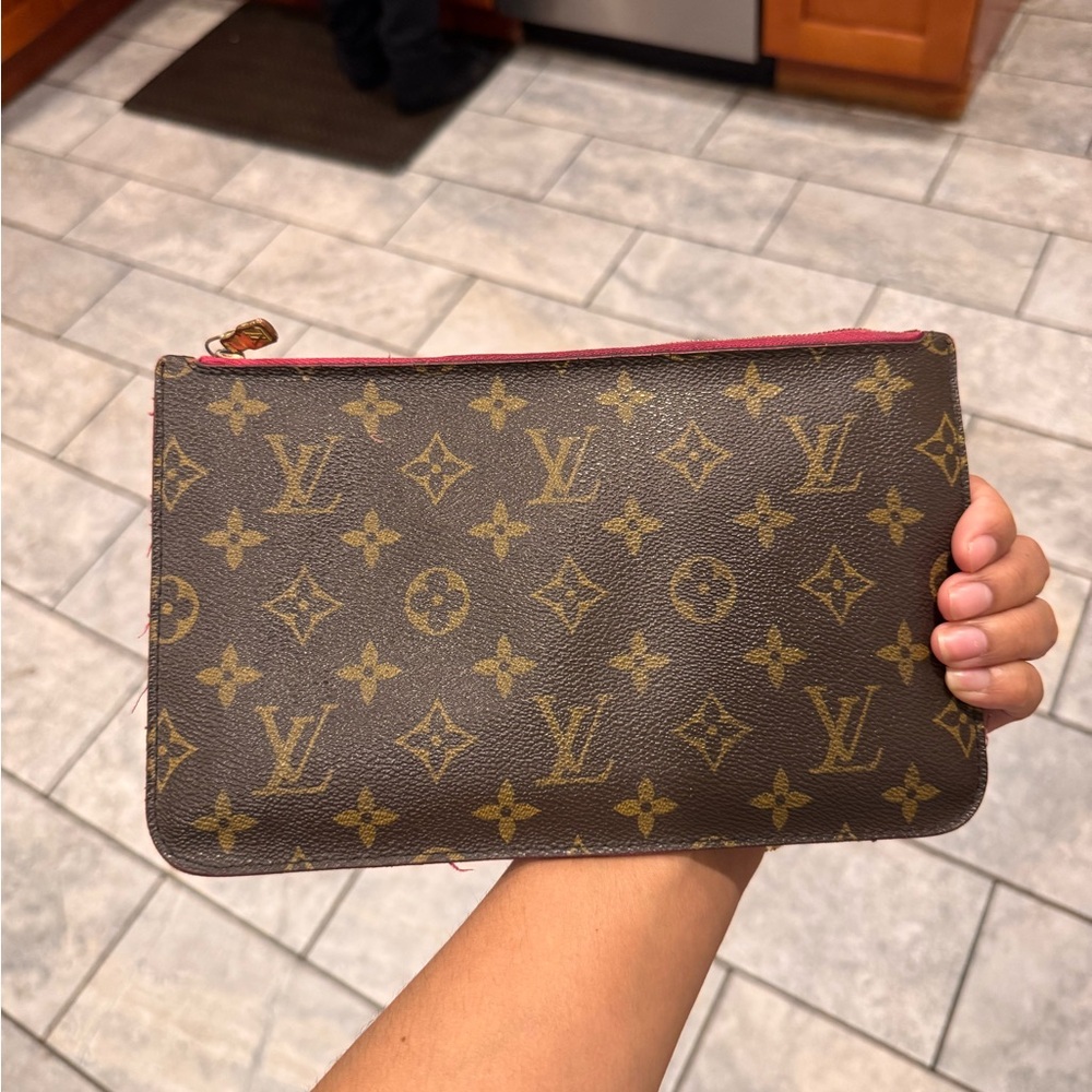 Louis Vuitton Brown and Gold Monogram Pouch